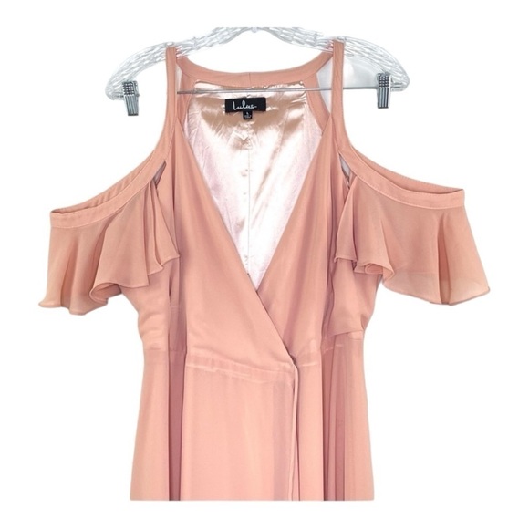 Lulus Easy Listening Cold Shoulder Wrap Maxi Dress - Picture 6 of 8